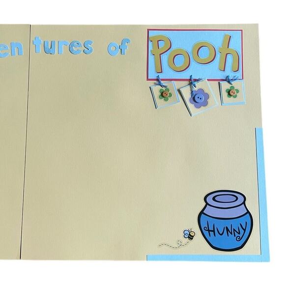 Disney Pooh Bear Scrapbook Page Premade 12x12 Two Pages Layout Handmade - Picture 3 of 3